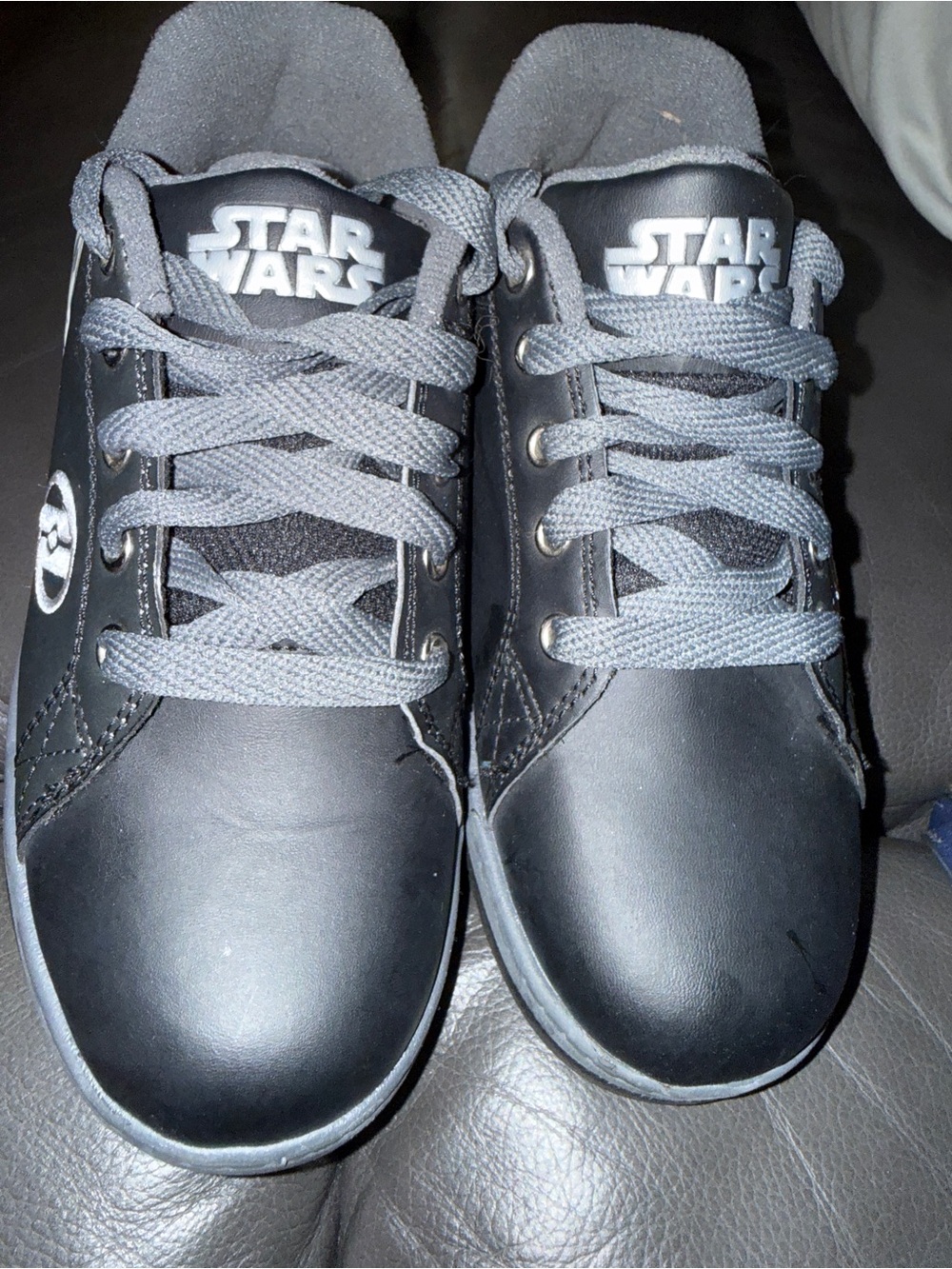 Star Wars Kids Black Sneakers with Gray Laces size Yth 4